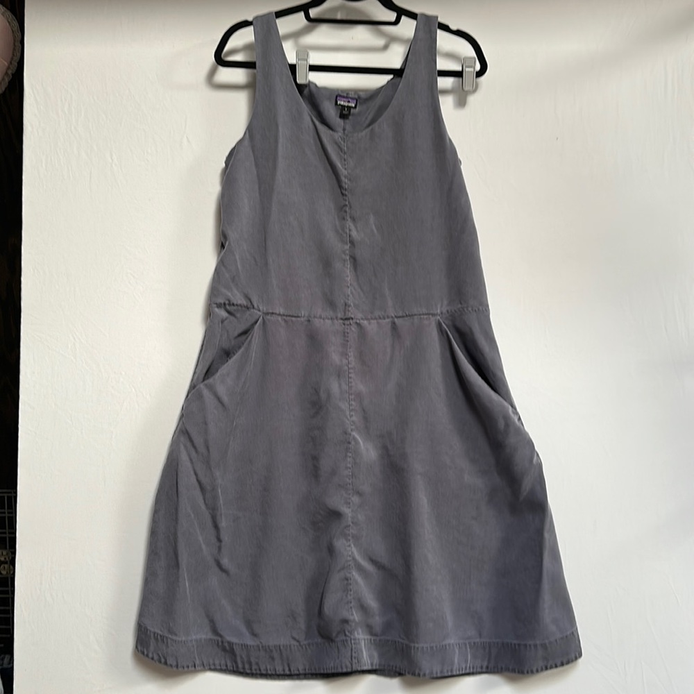 Patagonia dress women's small 100% Tencil grey with pockets maxi dress